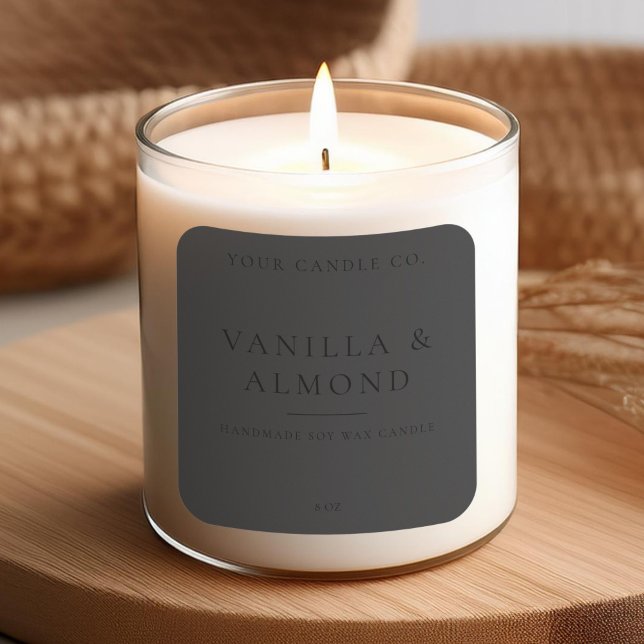 Minimalist Matte Black Candle Label (Creator Uploaded)