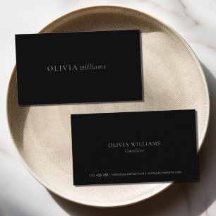 Minimalist Matte Black Simple Professional Business Card