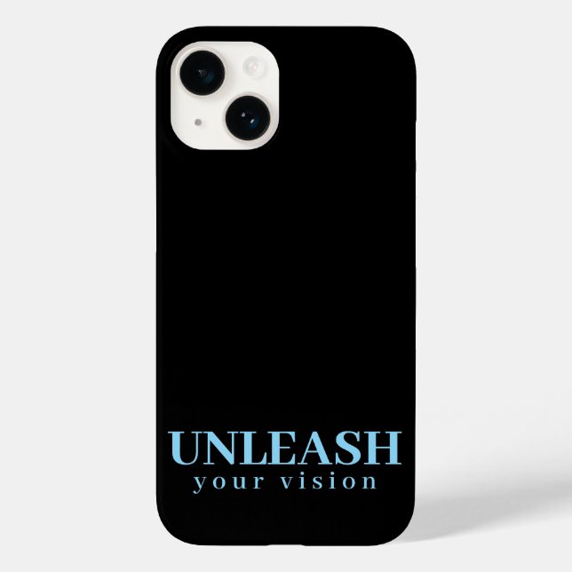 Minimalist Matte Black Unleash Your Vision Quote P Case-Mate iPhone Case (Back)