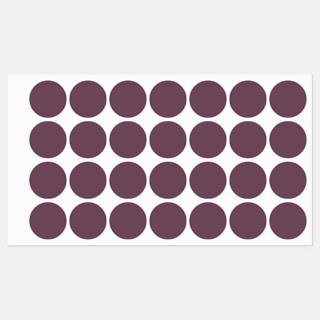 Minimalist Matte Plum Round Labels (Sheet)