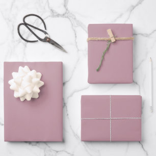 Minimalist mauve solid plain elegant gift wrapping paper sheet