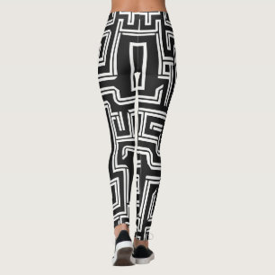 Minimalist Maze Monochrome Leggings