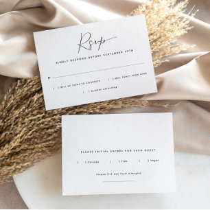 Minimalist Meal Choice RSVP Card