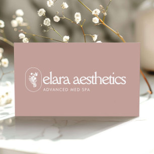 Minimalist Med Spa Logo Luxury Skincare Blush Pink Business Card