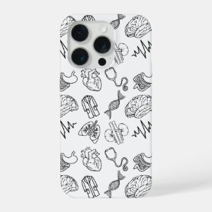 Minimalist Medical Doodles iPhone 15 Pro Case