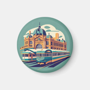 Minimalist Melbourne Australia painting souvenir Magnet