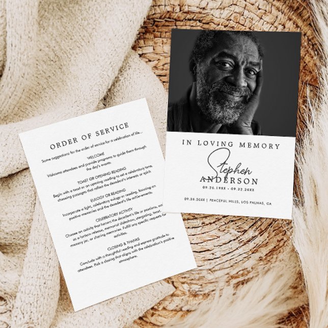 Minimalist Memorial, Celebration of Life & Funeral Program (Creator Uploaded)