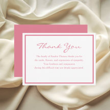 Minimalist Memorial Simple Bereavement Thank You
