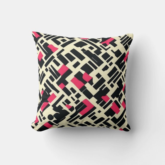 Minimalist Memphis Pattern Throw Pillow  (Front)
