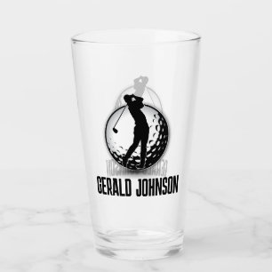 Minimalist Men Golf Monogram Design Glass