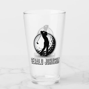 Minimalist Men Golf Monogram Design Glass