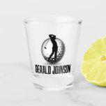 Minimalist Men Golf Monogram Design Shot Glass<br><div class="desc">Minimalist Custom Elegant Men Golfer Monogram Design by Edward Eksi. Easy modification of TEXTS for your needs.</div>