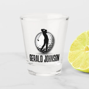 Minimalist Men Golf Monogram Design Shot Glass