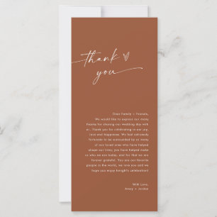 Minimalist Menu + Thank You Note   Wedding Napkin 