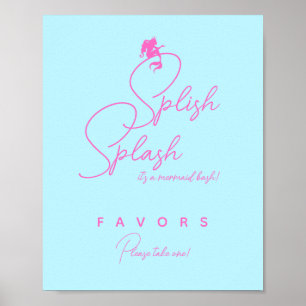 Minimalist Mermaid Birthday Party Favours Poster