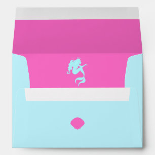 Minimalist Mermaid Girl Birthday Return Address Envelope