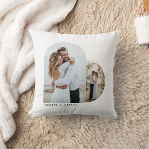 Minimalist Merrier Together Wedding Christmas Throw Pillow