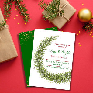 Minimalist Merry & Bright Christmas Party  Invitation