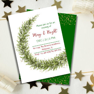 Minimalist Merry & Bright Christmas Party Invitation