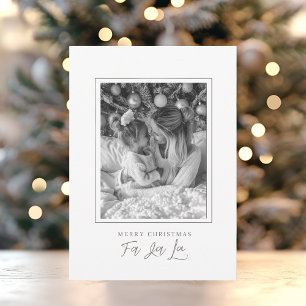 Minimalist Merry Christmas Fa La La Photo Holiday Card