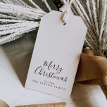 Minimalist Merry Christmas Gift Tags<br><div class="desc">These minimalist Merry Christmas gift tags are perfect for a simple holiday present. The design features classic black and white typography paired with a rustic yet elegant script font with hand lettered style. Personalize them with your name.</div>
