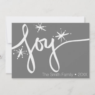 Minimalist Merry Christmas Hand Drawn Joy Script Holiday Card