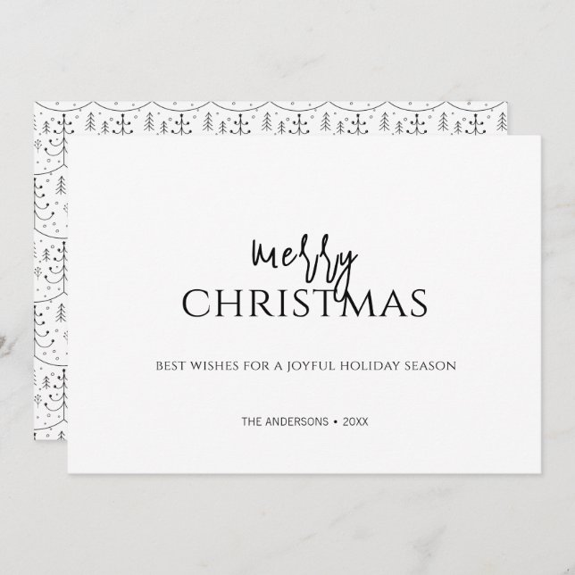 Minimalist Merry Christmas  Holiday Card (Front/Back)