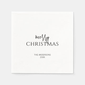 Minimalist Merry Christmas Holiday Napkin