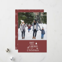 Minimalist Merry Christmas One Photo Card