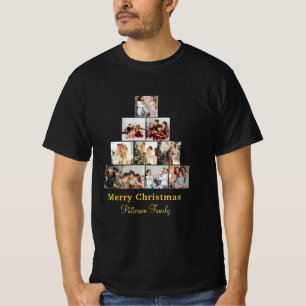 Minimalist Merry Christmas Photo Collage T-Shirt