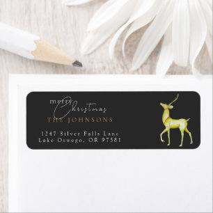 Minimalist Merry Christmas Reindeer Return Address