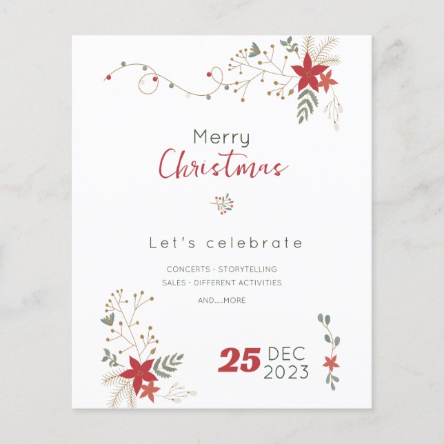 Minimalist Merry Christmas Sale ,Happy Holidays  Flyer (Front)