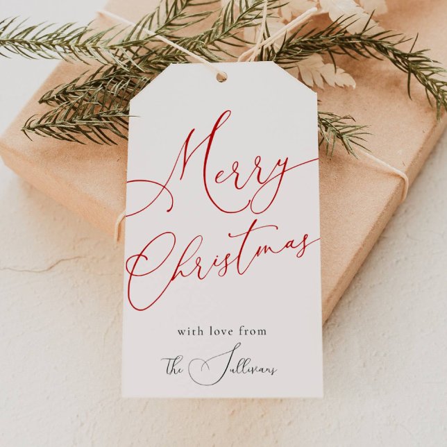 Minimalist Merry Christmas Script Gift Tag (Creator Uploaded)