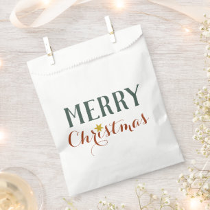 Minimalist Merry Christmas star holiday Favour Bag