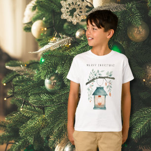 Minimalist Merry Christmas Watercolor Lantern T-Shirt