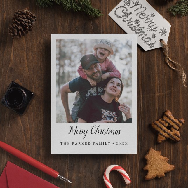 Minimalist Merry Christmas Year In Review Portrait Invitation (Creator Uploaded)