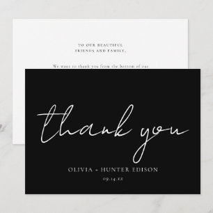 Minimalist Message Calligraphy  Thank You Card