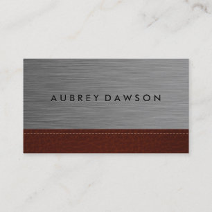 Minimalist Metallic   Stitched Leather Business Card