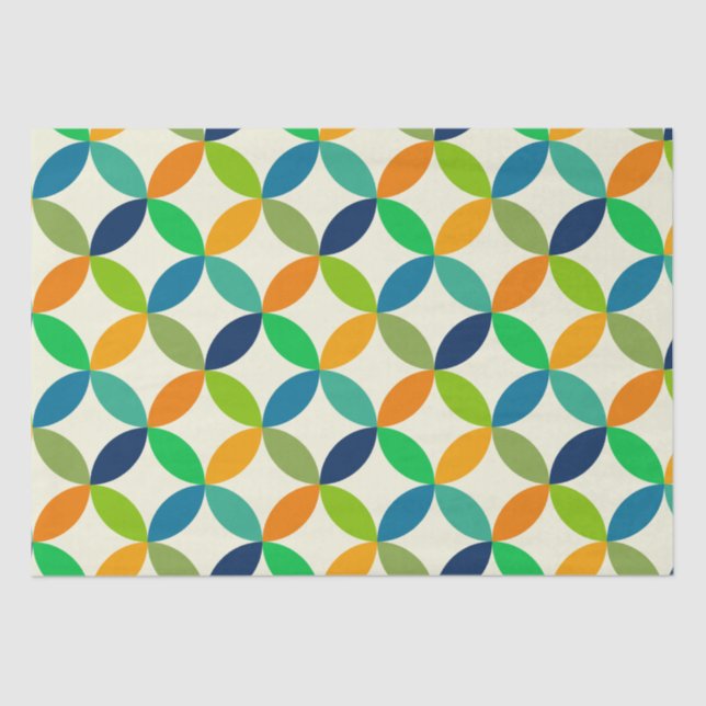 Minimalist Mid century Geometric Circles Pattern  Tissue Paper (Front)