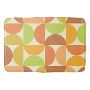 Minimalist Mid Century Half Circles Pattern Bath Mat