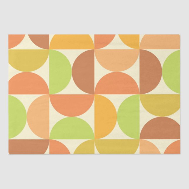 Minimalist Mid Century Half Circles Pattern  Tissue Paper (Front)
