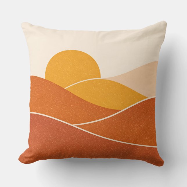 Minimalist Mid-Century Modern Abstract Desert  Throw Pillow (Front)