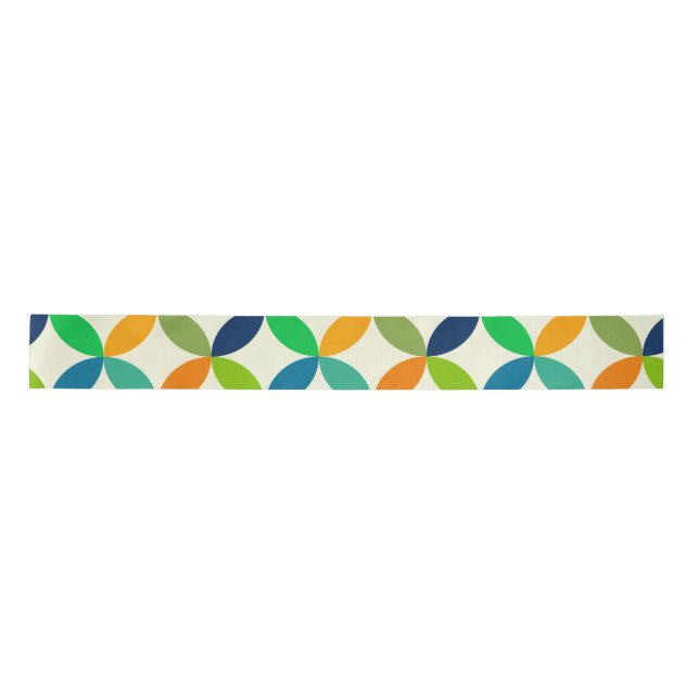 Minimalist Mid century modern geometric   Satin Ribbon (Front)