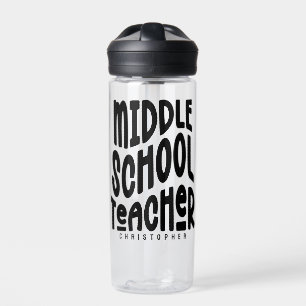 Minimalist Middle School Teacher Water Bottle