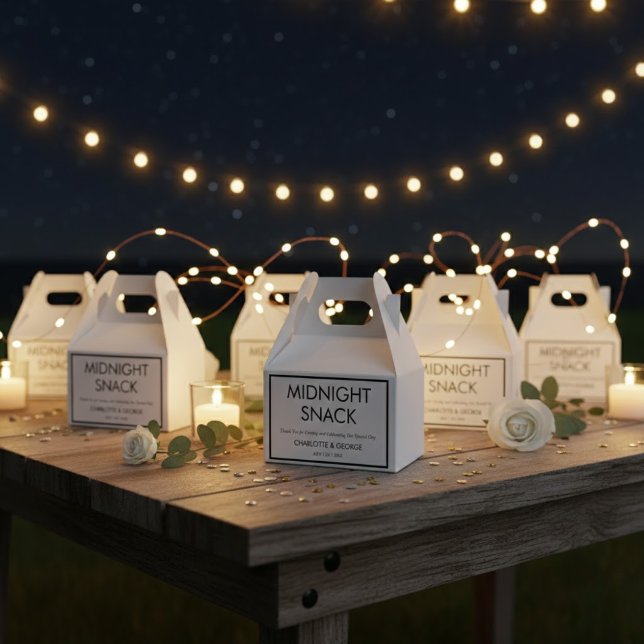 Minimalist Midnight Snack Custom Wedding Favours Favor Box (Creator Uploaded)