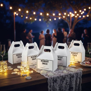 Minimalist Midnight Snack Custom Wedding Favours Favor Box