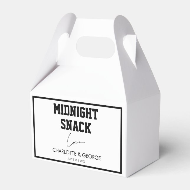 Minimalist Midnight Snack Custom Wedding Favours Favor Box (Front Side)