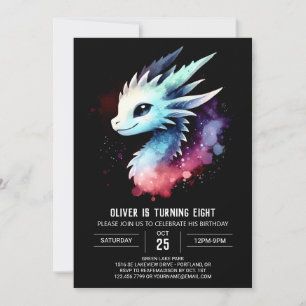 Minimalist Mighty Dragon Birthday Invitation