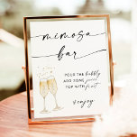 Minimalist Mimosa Bar Sign | Bridal Shower Sign<br><div class="desc">This Mimosa Bar Sign features a beautifully modern minimalist calligraphy- perfect to display at your shower or event's bubbly station! Text and background colours are fully editable —> click the "Customize Further" button to edit!</div>