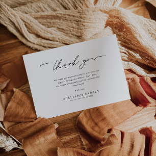 Minimalist Minimalist Funeral Sympathy Memorial Thank You Card